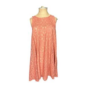 Free People Dark Blush Lace  Racerback Lined Cocktail Party Dress Size Medium